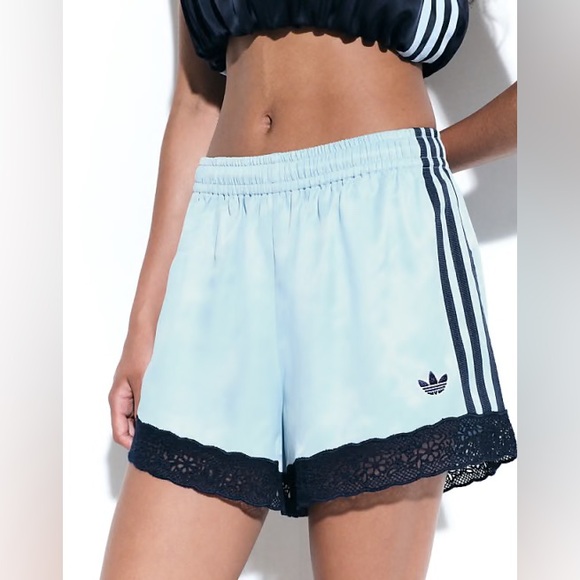 adidas Originals Pants - adidas Originals x ASOS shorts with lace hem in pale blue NWT Small Medium